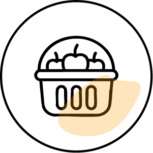 Icône du service soutien alimentaire en fond blanc