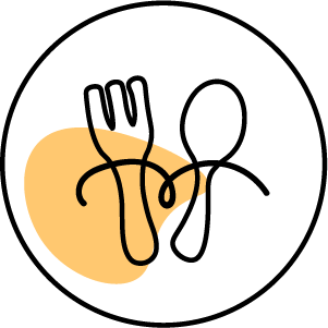 Icône du service cafétéria en fond blanc