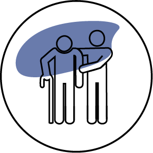 Icône du service Intervention de travail de milieu auprès des aînés vulnérables en fond blanc