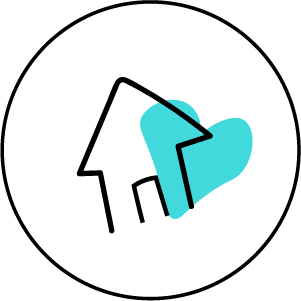 Icône du service préposé à domicile en fond blanc